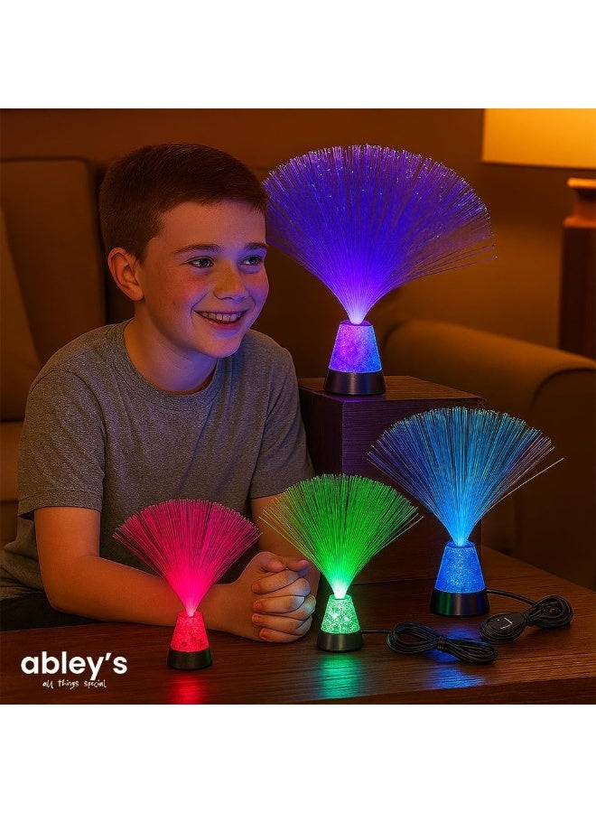 abley's Fiber Optic LED Mood Lamp with Color Changing Crystal Base, Sensory Light for Relaxation, Multi-Color - Image 5
